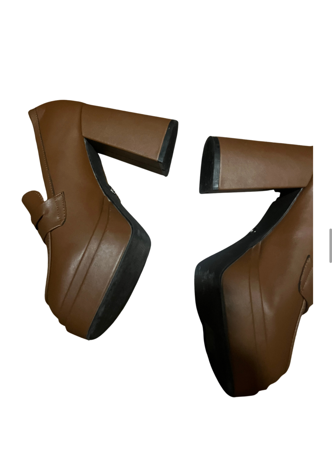 Mocasines italianos de tacón alto – Color chocolate – Talla 39 - Image 3