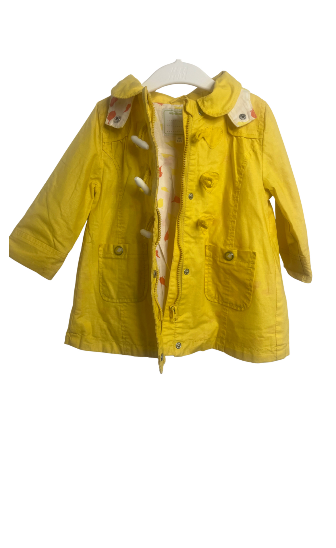 Abrigo ligero amarillo para niña – Talla 2-3 años